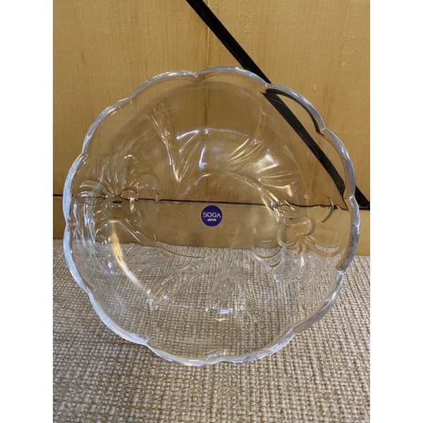 日本SOGA 立體浮雕 裝飾 水晶玻璃盤 水果盤 【尺寸】23＊23公分