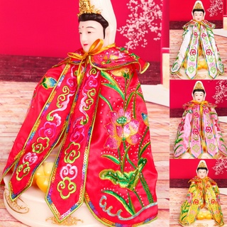 優惠價觀音大士披肩 普賢菩薩衣服 神像披風 佛像披袍 蓮花刺繡荷花神衣長袍u0hxmii3vn