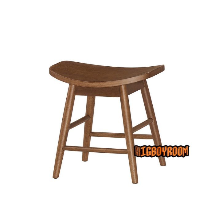 【BIgBoyRoom】工業風家具 北歐胡桃色簡約實木板凳餐椅 無印良品餐廳靠背造型椅子樣品間系列陳列櫥窗餐廳飯店H74