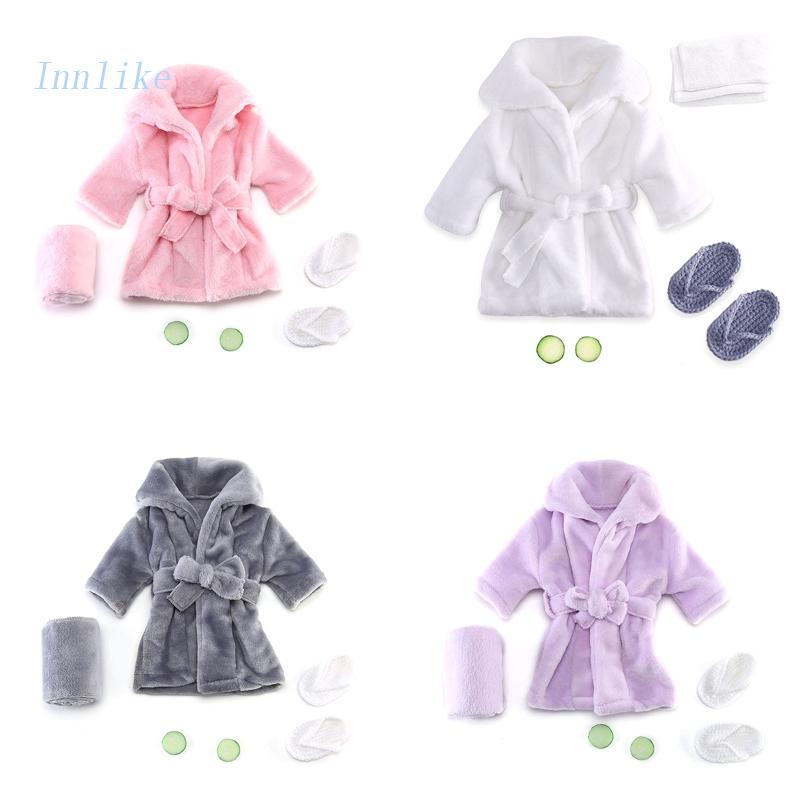 新生嬰兒攝影道具浴袍毛巾套裝和黃瓜切片裝長袍擺姿勢服裝男嬰女孩