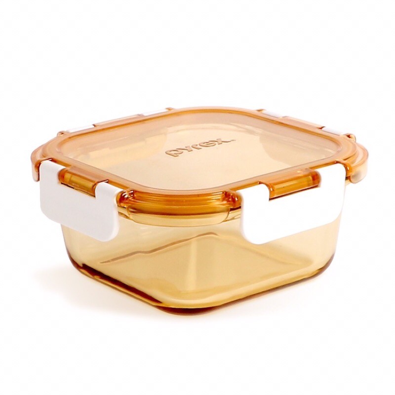美國康寧 Pyrex Amber Clear琥珀色玻璃保鮮盒 正方型 500ml  全新正貨
