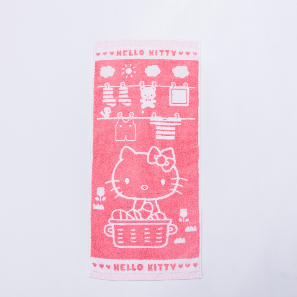 【生活工場】Hello Kitty曬衣服雙色提花毛巾