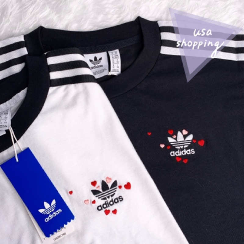 Adidas 愛迪達女生三葉草logo 愛心短版T恤短T tshirt GK7171 GK7172 | 蝦皮購物