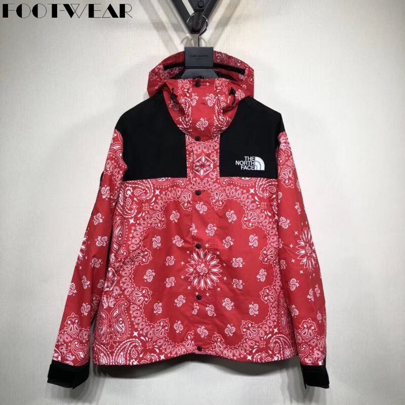 red bandana north face hoodie