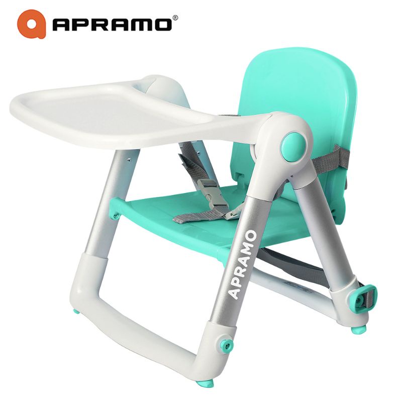 二手英國《Apramo Flippa》可攜式兩用兒童餐椅(湖水青)