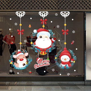 五象設計 耶誕節門窗裝飾品店鋪櫥窗玻璃場景佈置聖誕老人麋鹿雪人