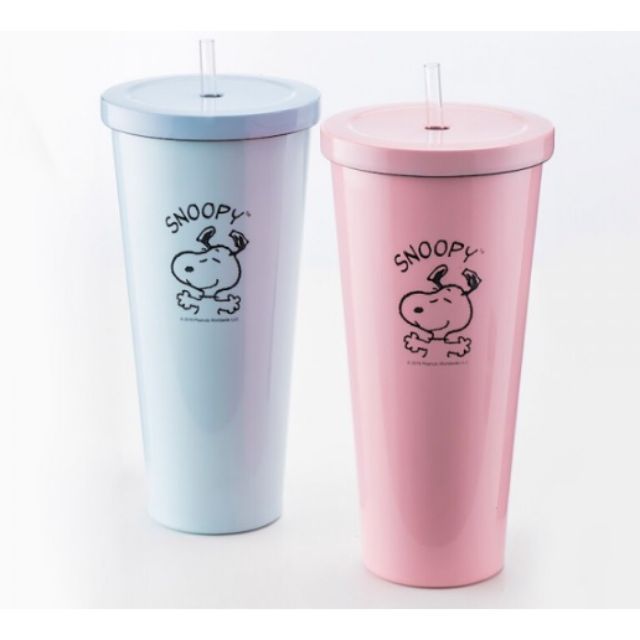Snoopy 史努比吸管杯 僅有藍色3組 700ml 蝦皮購物
