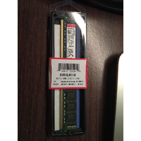 金士頓 DDR3 1600 8GB 桌上型電腦用（附保固書）