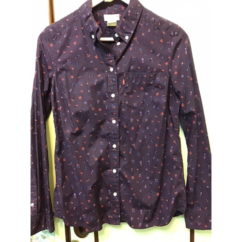 Levi’s 幾何圖型 長袖襯衫 近全新 紫色