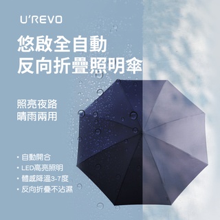 小米有品 UREVO 悠啟 全自動反向折疊照明傘 LED雨傘 UV陽傘