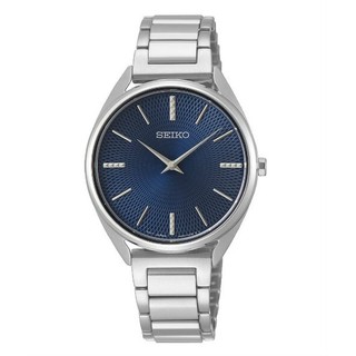 SEIKO SK037 精工錶 4N30-00D0B(SWR033P1) 特殊紋飾質感時尚女錶 /藍色面 32mm