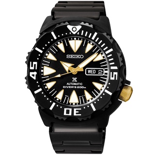 SEIKO 精工時尚潛水黑鋼日期機械腕錶SRP583J1 SK008