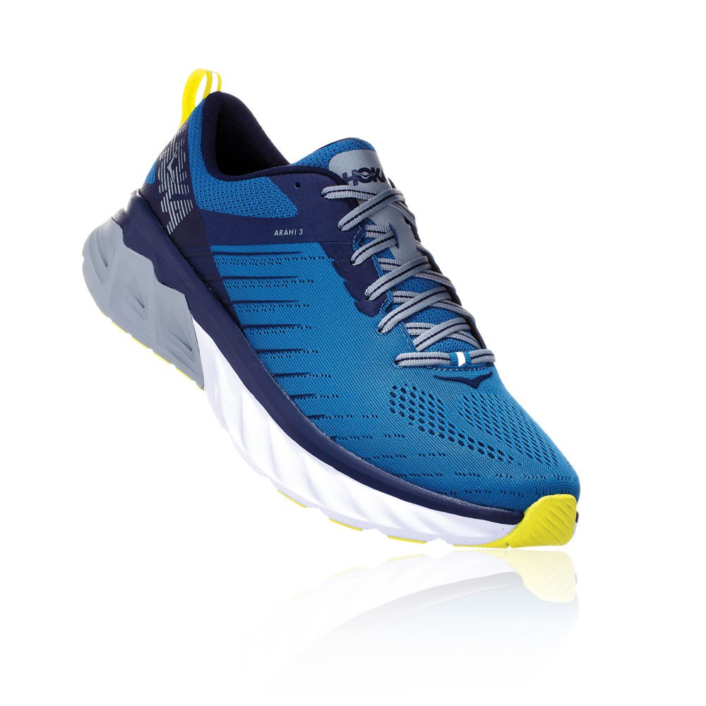 =CodE= HOKA ONE ONE ARAHI 3 透氣網布慢跑鞋(藍灰白黃) 1104098BSMI 路跑 男