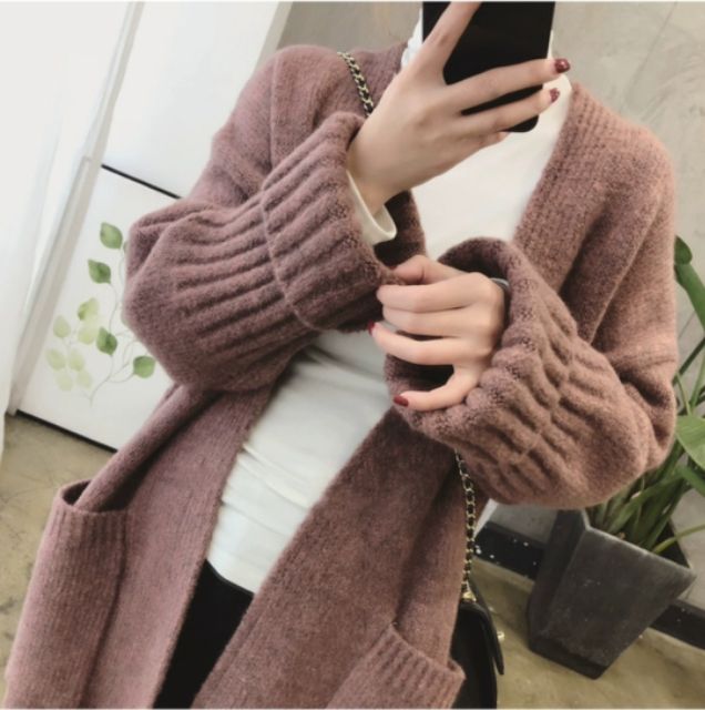 新2020年秋冬の新型の厚みのある韓版の中の長いセーターの女性のひざ編みの毛\