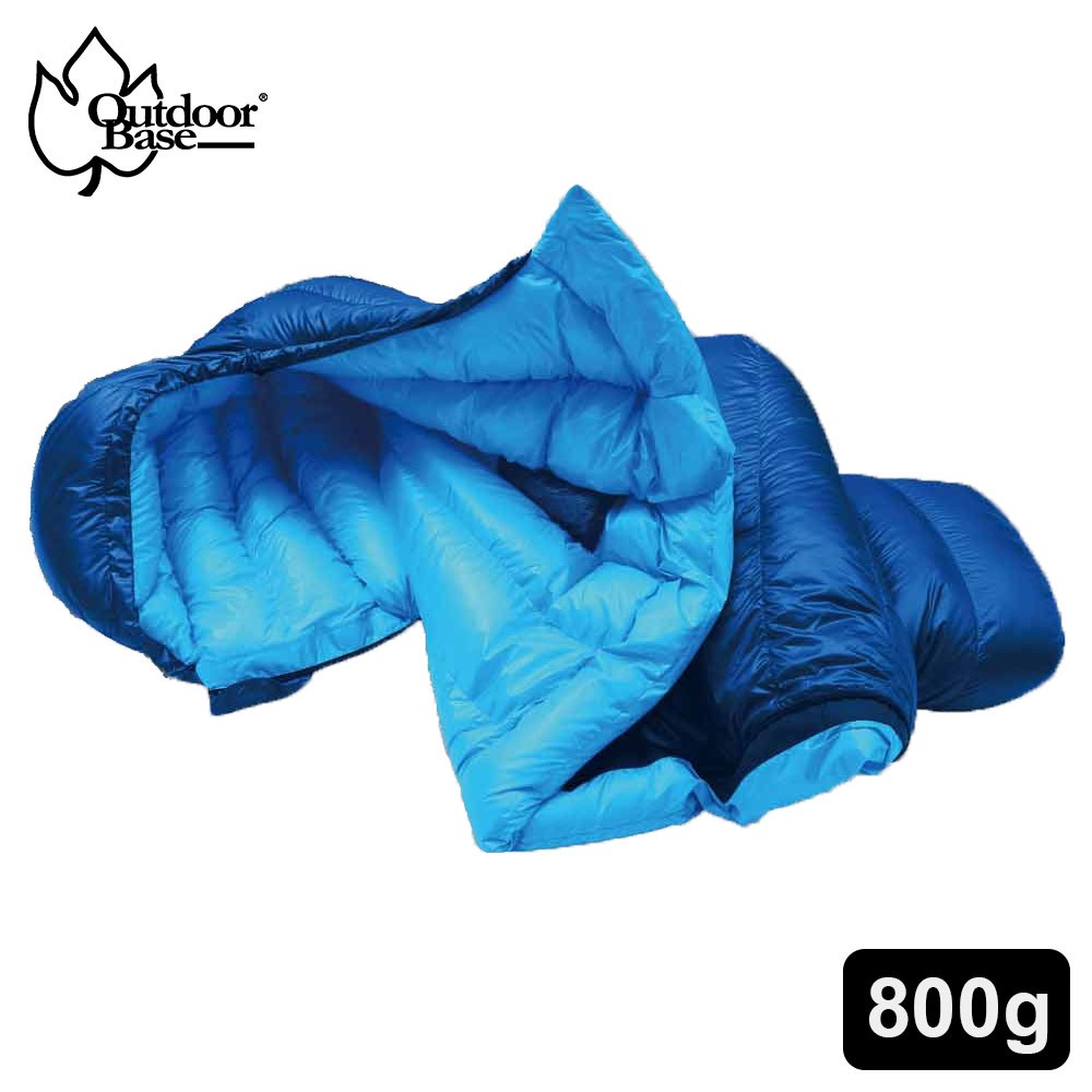 【Outdoorbase】SnowMonster頂級羽絨保暖睡袋(海洋藍)-24684