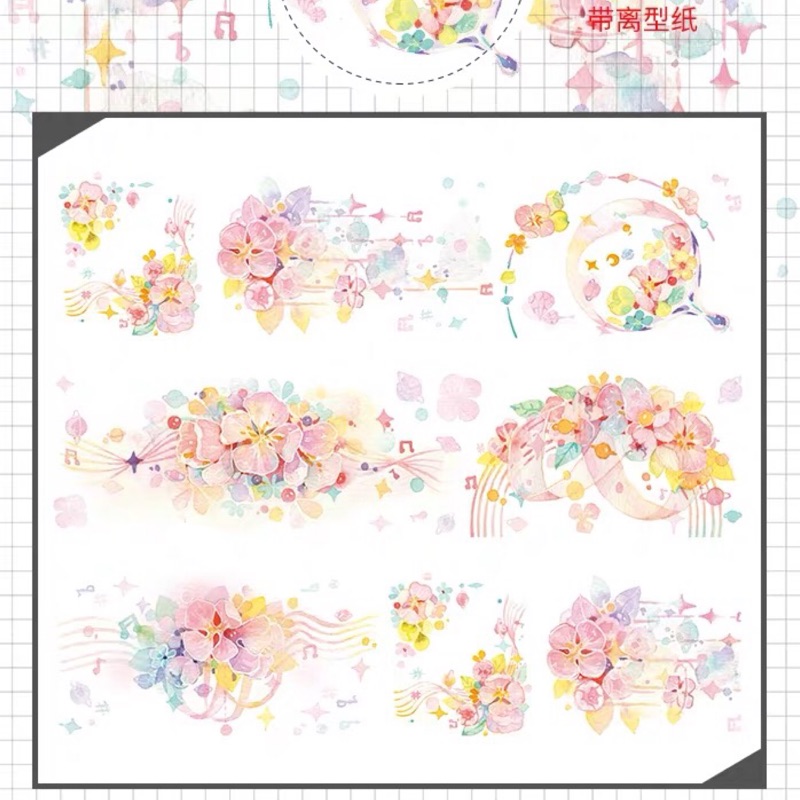 Kate S 全新整卷 墨軒落花時節特油和紙膠帶夢幻裝飾背景花草 蝦皮購物