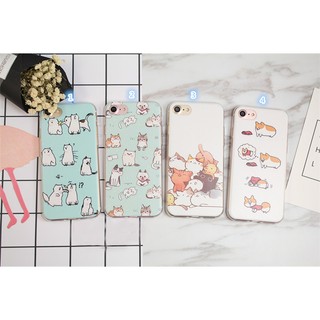 Iphone6/6s/6Plus/6s Plus/7/7plus日系可愛貓咪狗狗柴犬搞怪手機軟殼