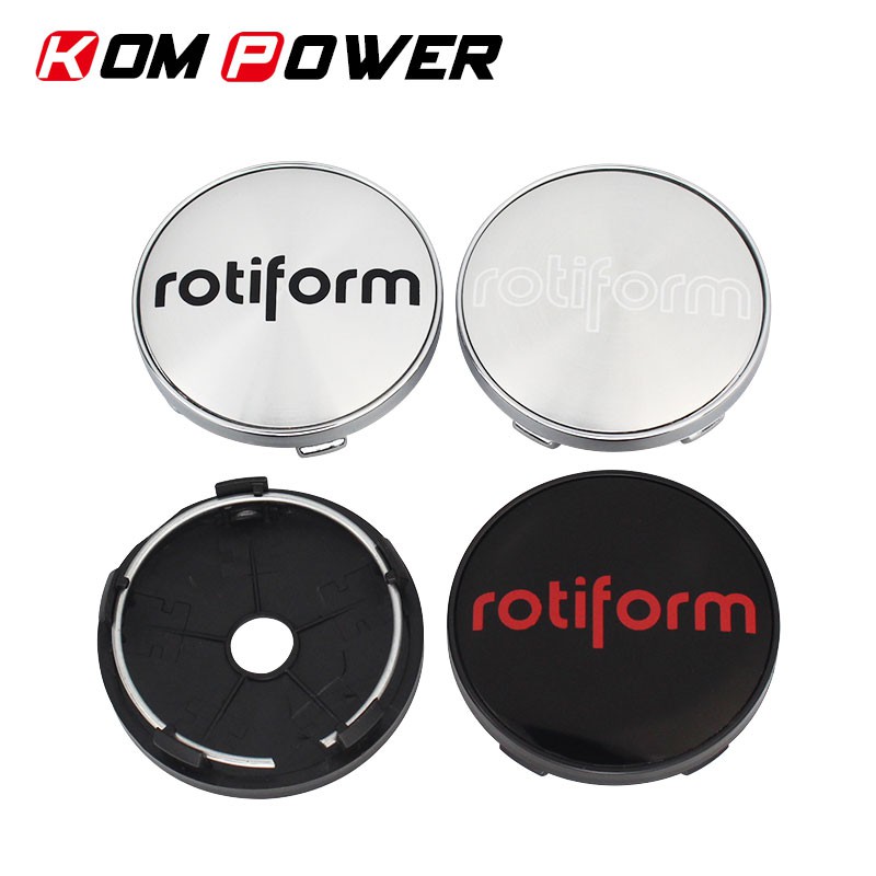 4 件 rotiform 輪轂蓋 60/55 毫米夾子 rotiform 標誌貼紙中心蓋用於輪輞汽車通用蓋車輪蓋