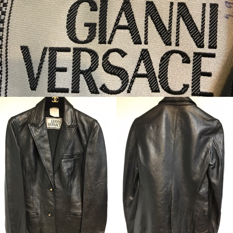 100%正品Gianni Versace真皮外套