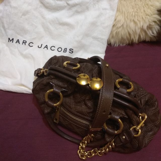 Marc Jacobs Stam(百貨專櫃正品)品牌經典祖母包(咖啡金鍊)