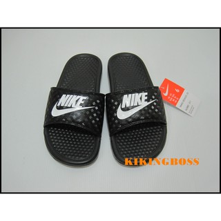 NIKE WMNS BENASSI 運動拖鞋 菱格 輕量 黑色 343881-011