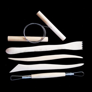 木質五件雕塑工具組 塑型工具🚀臺灣出貨【小陶器手作素材】