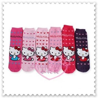 ♥小花花日本精品♥Hello Kitty 襪子棉襪長毛巾直版襪直筒襪六色坐姿大臉吸手指臺灣製22~24cm適用隨機出貨