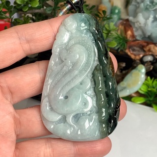 天然a貨緬甸玉翡翠 冰糯種 三彩 手工精雕 王蛇 生肖蛇🐍掛件 吊墜A140