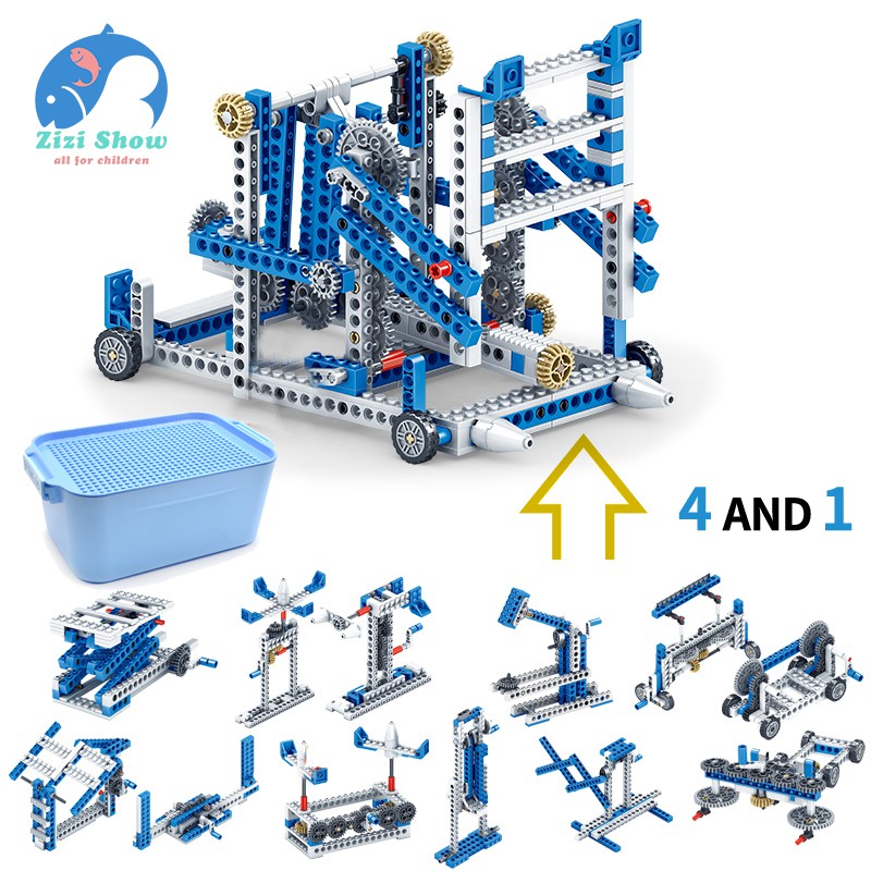 樂樂積木 桶裝機械齒輪 科教工程動力結構 SETM初級教學工具 益智啟蒙開發腦力 相容lego樂高積木玩具