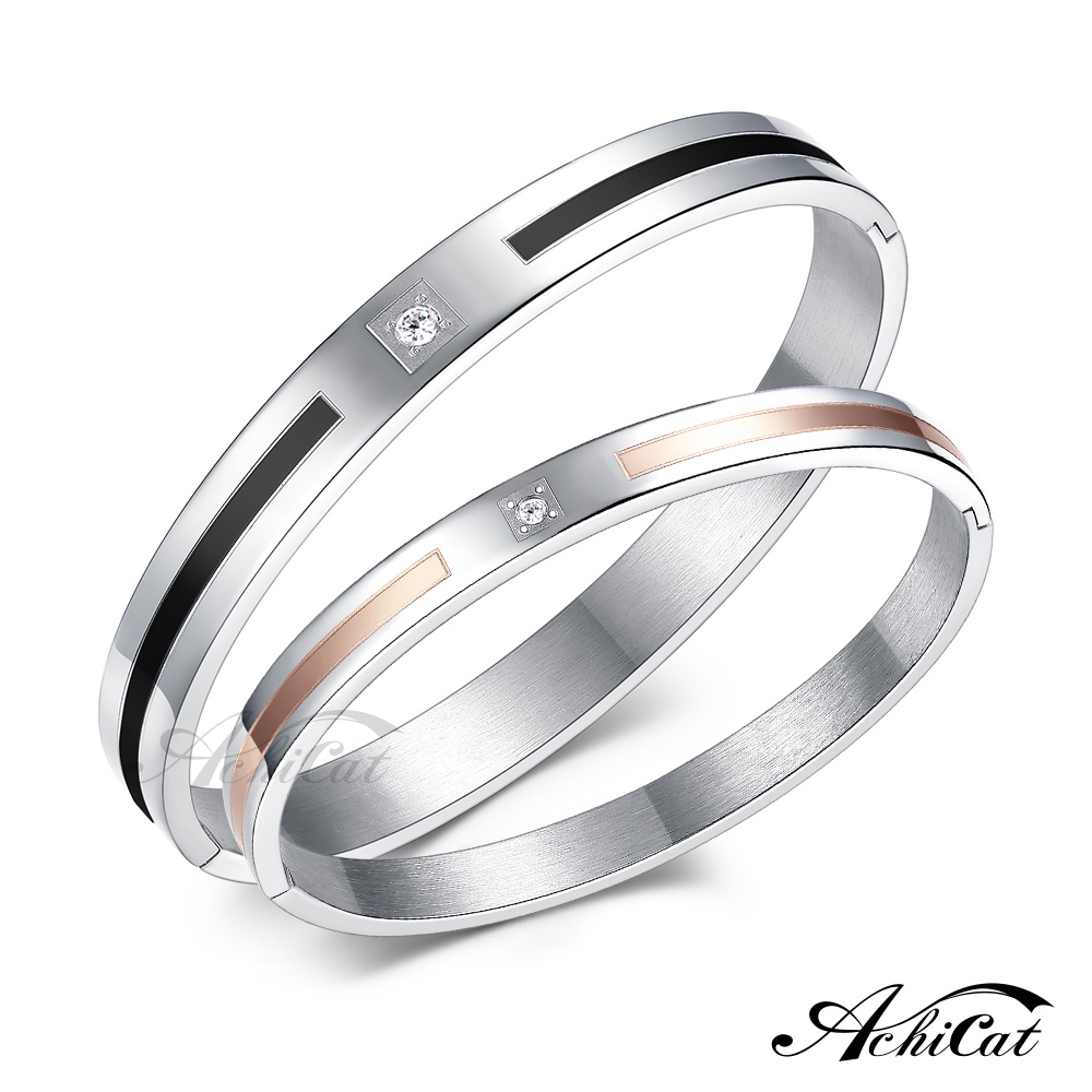 AchiCat．情侶手環．白鋼．傳遞的愛．客製刻字．情人節禮物．B6020