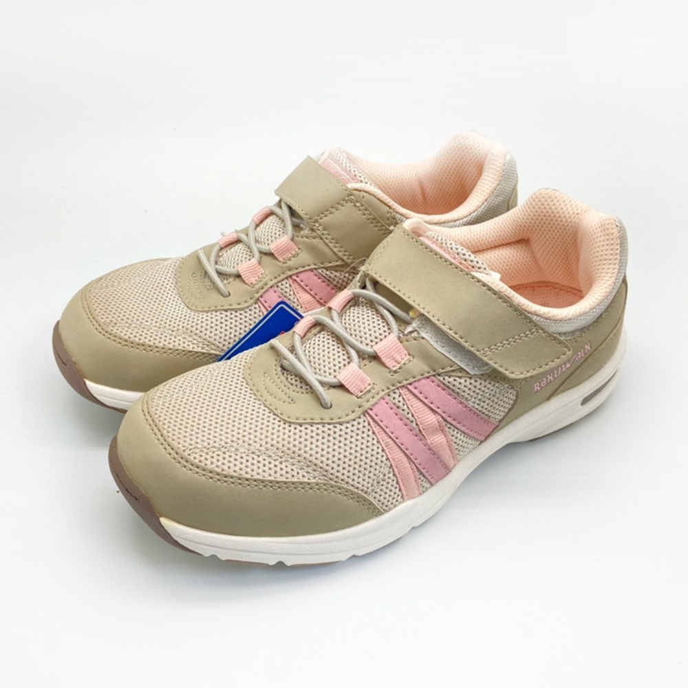 日本製造RAKU WALK休閒鞋運動鞋9025-142粉灰(女段)23cm-零碼出清