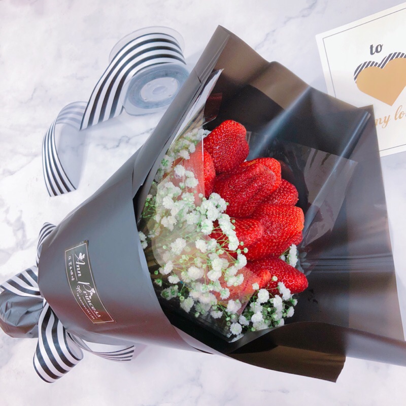 夢幻甜美新鮮草莓花束🍓 可自選顆數/包裝顏色😀