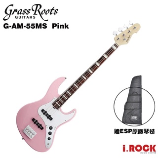 ESP GRASSROOTS G-AM-55MS R PINK 電貝斯 粉紅【i.ROCK 愛樂客樂器】