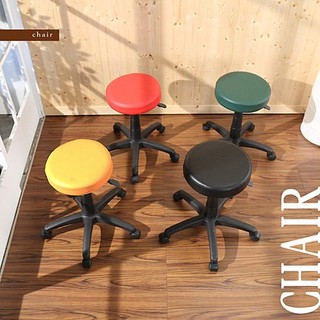 【CH088】皮面圓型旋轉椅/書桌椅/餐椅/美容椅/美髮椅/化妝椅/診間椅(4色可選 / 免組裝)