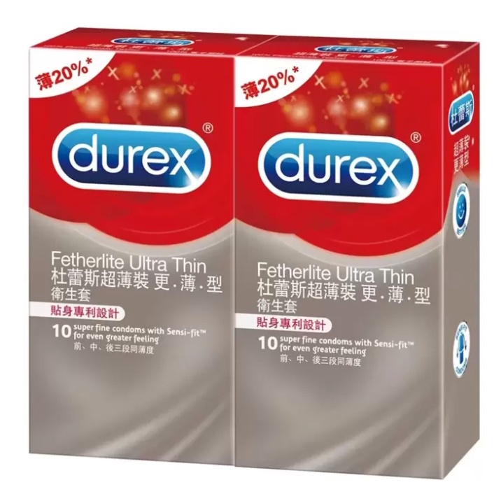 好市多購代-durex 杜蕾斯 超薄裝更薄型衛生套 20入 (10入 X 2盒)