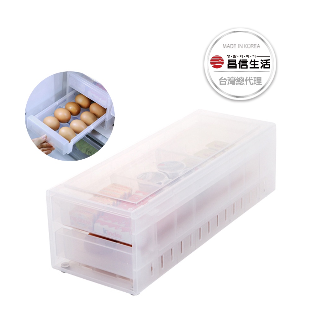 【韓國昌信生活】 INTRAY冰箱抽屜式收納盒(單層+16蛋格)