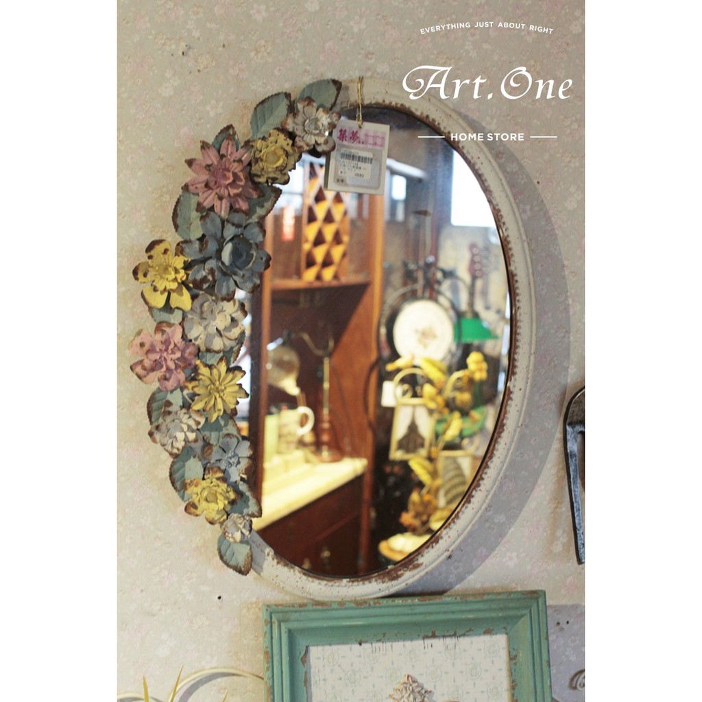 AW137148 鄉村風 鍛鐵花元素壁鏡/鏡子 壁飾