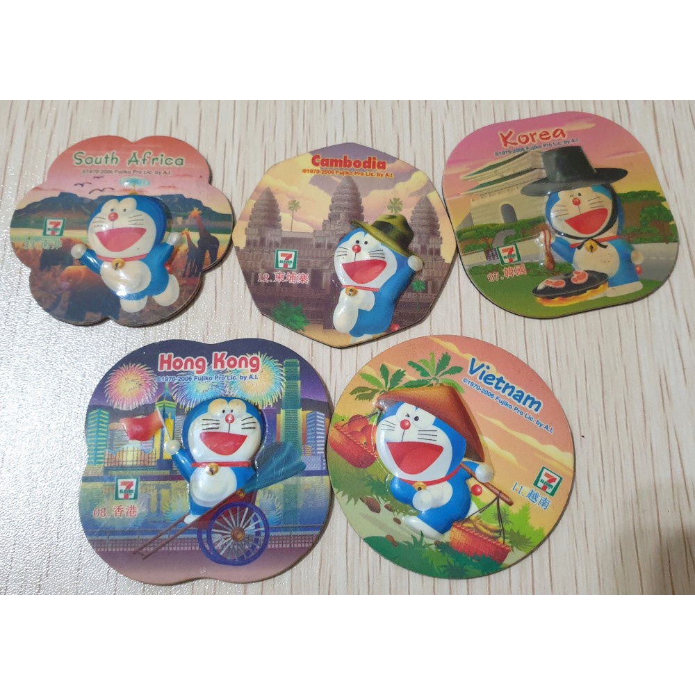 ☆二手商品☆ 7-11 哆啦A夢 環遊世界立體磁鐵  紀念磁鐵 零售