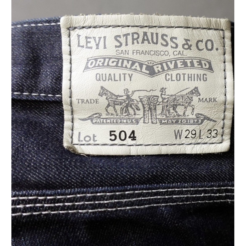 日本製 LEVI'S 504 深藍 小直筒牛仔褲 29腰