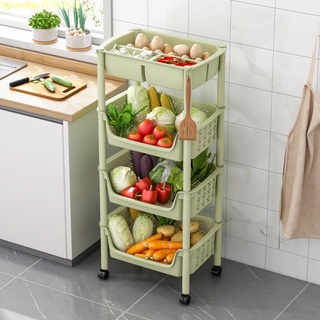 優惠款RR廚房蔬菜收納置物架落地多層多功能家用可移動菜籃子儲物架菜架子