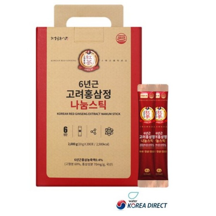 韓國 正元蔘6年根高麗紅蔘精红蔘液10gx200包