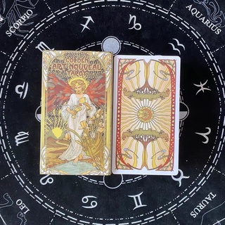 「寶時玄境」金色新藝術塔羅牌 贈中文翻譯 Golden Art Nouveau tarot英文訂制卡牌 桌遊