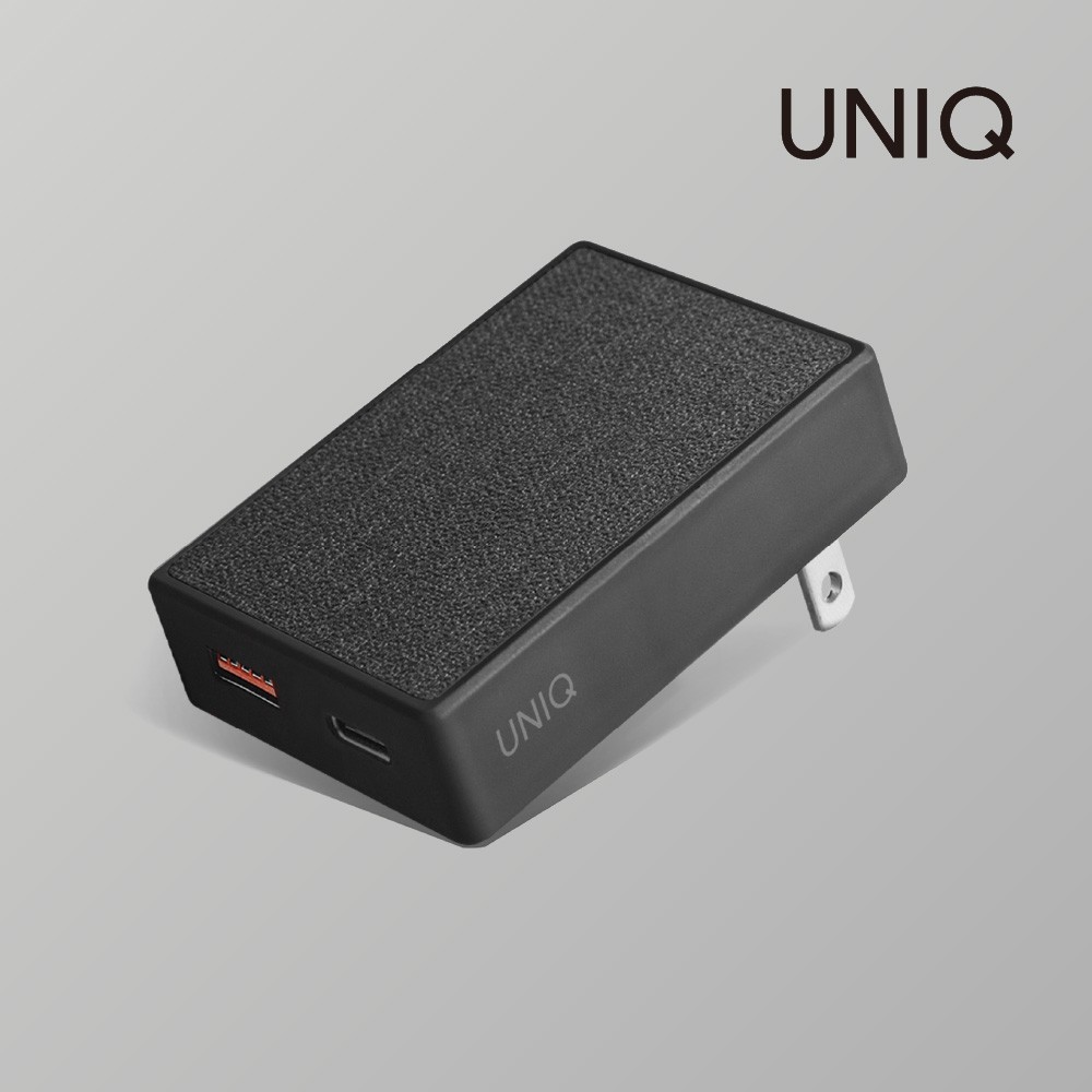 【UNIQ】壁掛式20W雙孔快充頭(PD+QC3.0/Votre Slim Duo)｜充電器 手機快充頭 充電頭