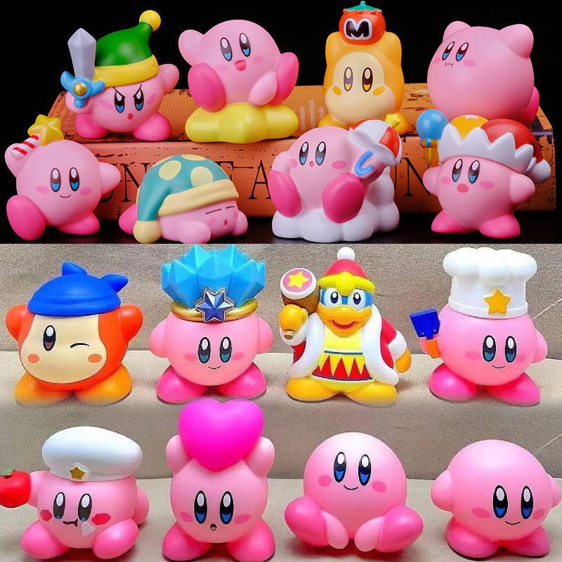 現貨 8款整套 日本動漫 星之卡比 Kirby 迪迪大王 瓦多迪 蛋糕裝飾Q版公仔人偶模型玩具手辦擺件娃娃孩子生日禮物