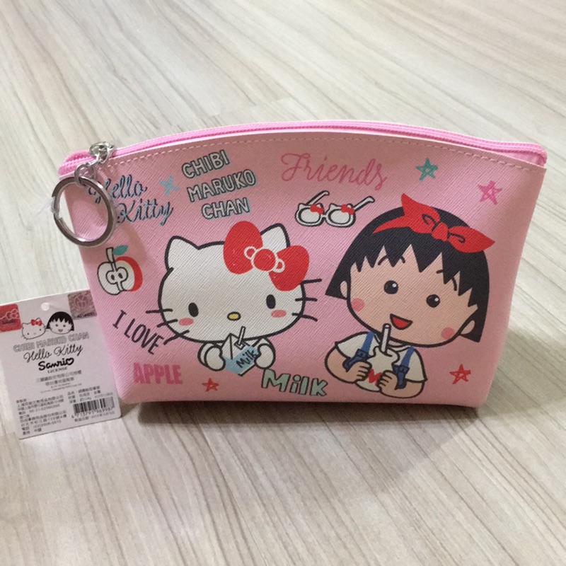 Hello Kitty &amp;櫻桃小丸子的鎖圈船型筆袋