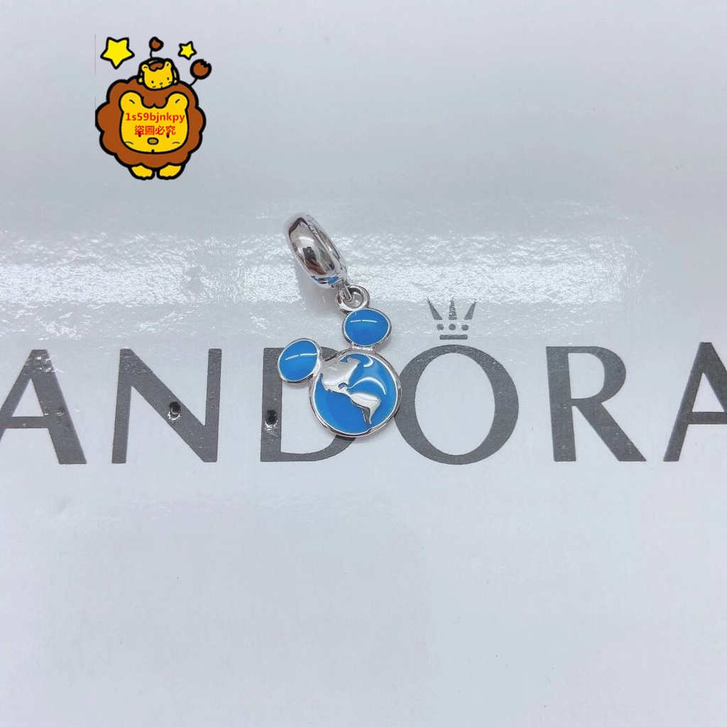 獅子環球正品代購 潘朵拉 Pandora 925銀 藍色米奇吊飾 附送盒子和提袋