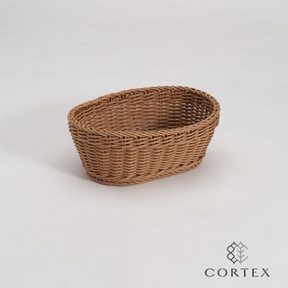 CORTEX 編織籃 仿籐籃 橢圓籃W28 卡其色