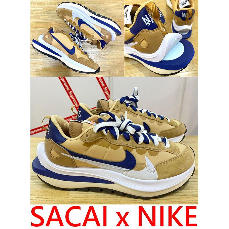 BLACK全新SACAI x NIKE LD Vaporwaffles解構Sesame沙色奶茶色慢跑鞋