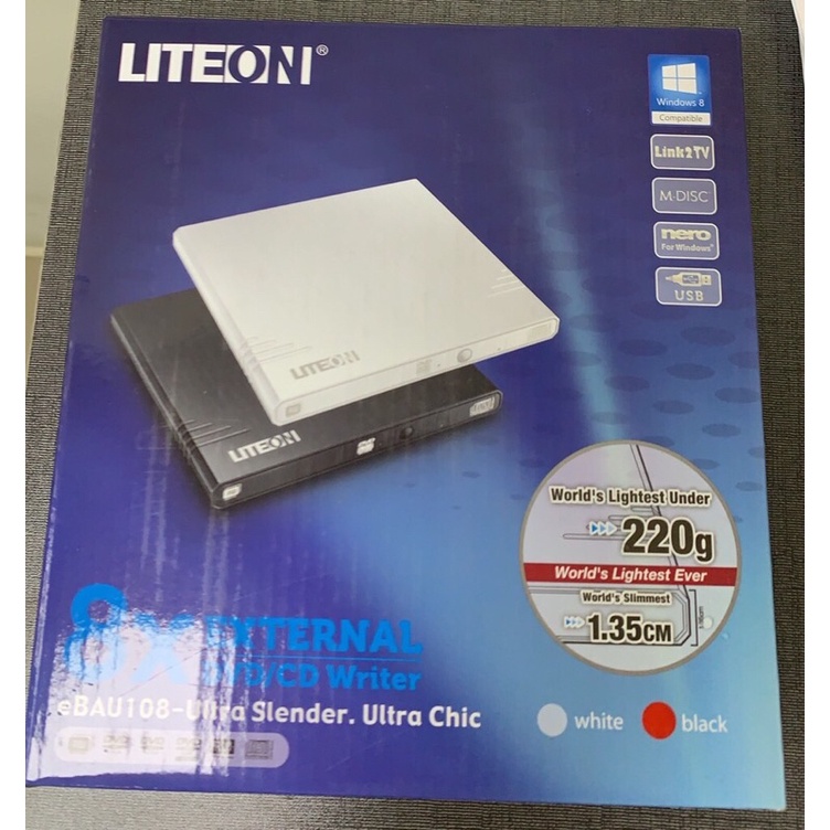 LITEON eBAU108 超薄型外接式燒錄器/外接光碟機
