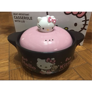 Hello Kitty 2500 ml 雙耳造型砂鍋 陶鍋 陶瓷鍋 耐熱 保溫 燉鍋